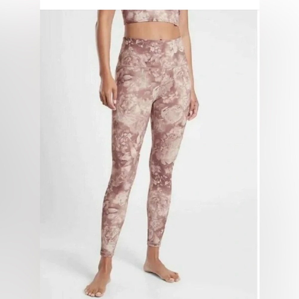 Athleta Elation rose Printed ,Antoinette Velvety Pink tights